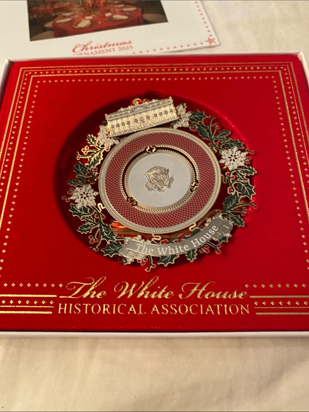 The White House Historical Association Holiday Ornament - Red & Gold 2025